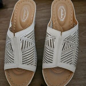 Women's White Slip-On Sandals